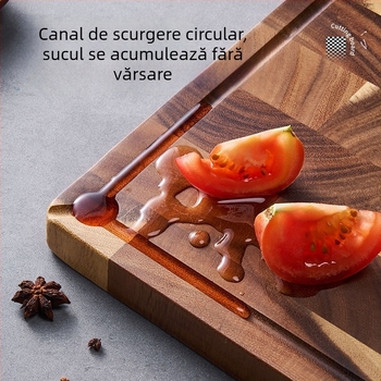 Tocător din lemn de acacia, dublu-sens, portabil, stil modern minimalist, model 2025, marcă Kmd/kemanduo