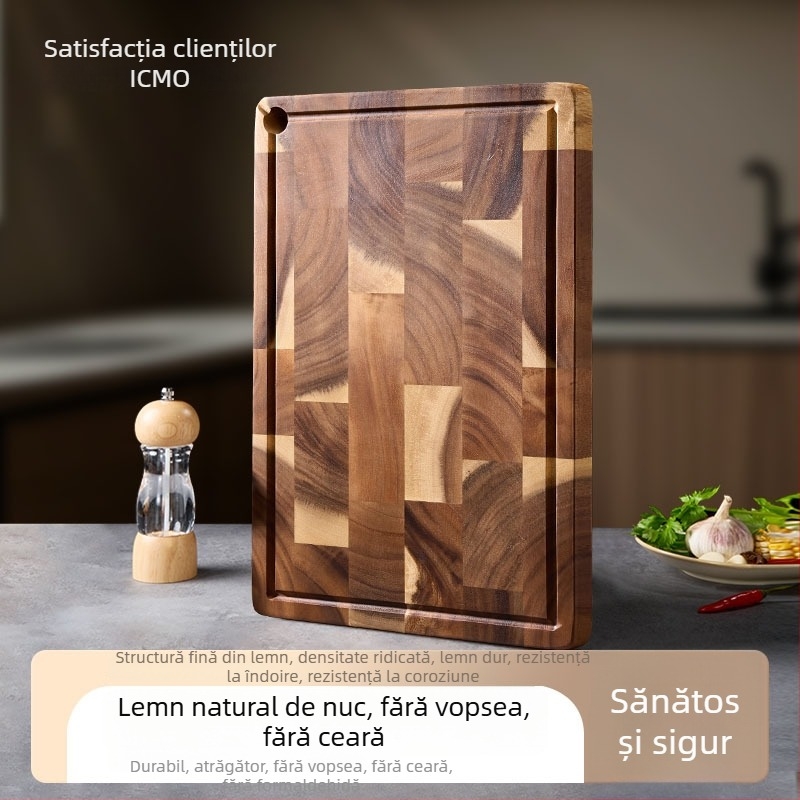 Tocător din lemn de acacia, dublu-sens, portabil, stil modern minimalist, model 2025, marcă Kmd/kemanduo