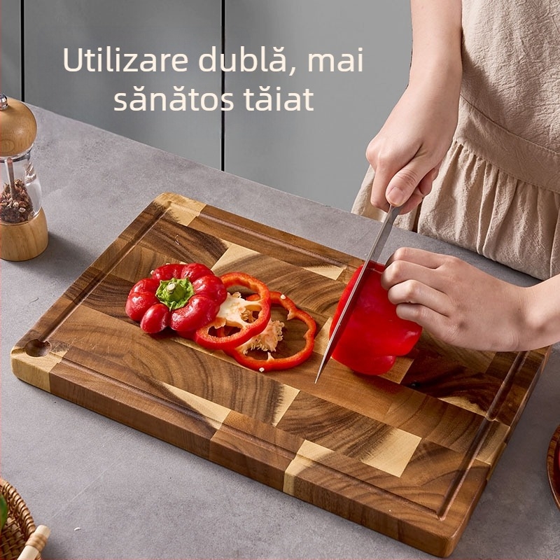 Tocător din lemn de acacia, dublu-sens, portabil, stil modern minimalist, model 2025, marcă Kmd/kemanduo