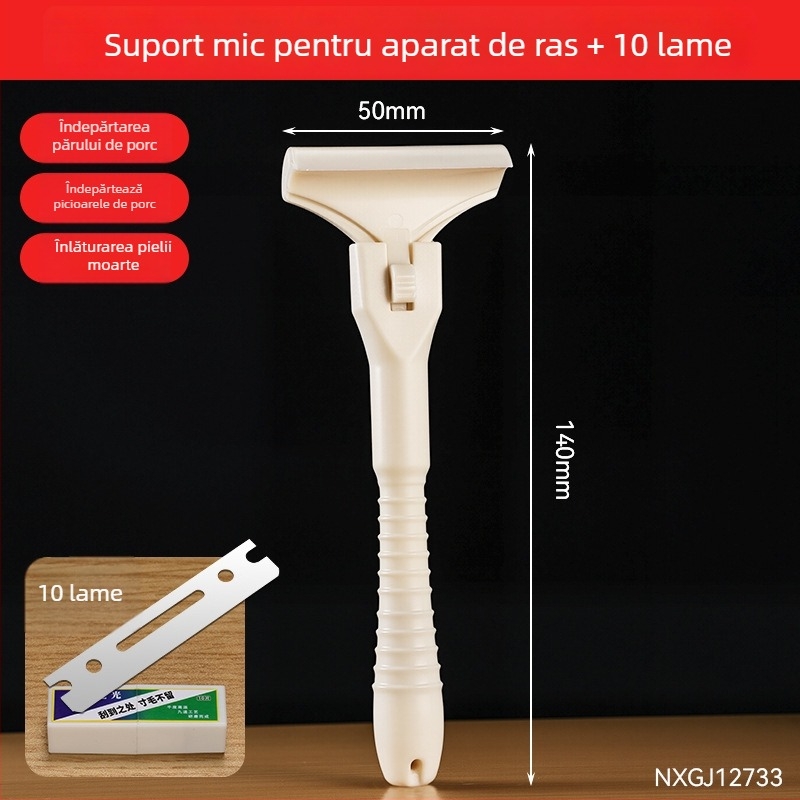 Lamă specializată pentru îndepărtarea părului de porc — oțel inoxidabil, nu necesită ascuțire, pentru păr, piele, copite, piele moartă și grăsime