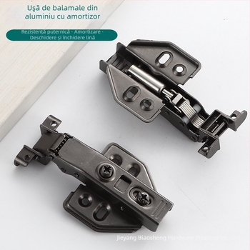 Balama cu cadru din aluminiu, amortizare hidraulică pentru uși de garderobă și dulapuri, oțel laminat la rece, placare nichel/cupru, cod produs 661