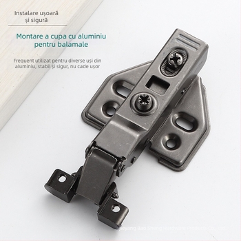 Balama cu cadru din aluminiu, amortizare hidraulică pentru uși de garderobă și dulapuri, oțel laminat la rece, placare nichel/cupru, cod produs 661