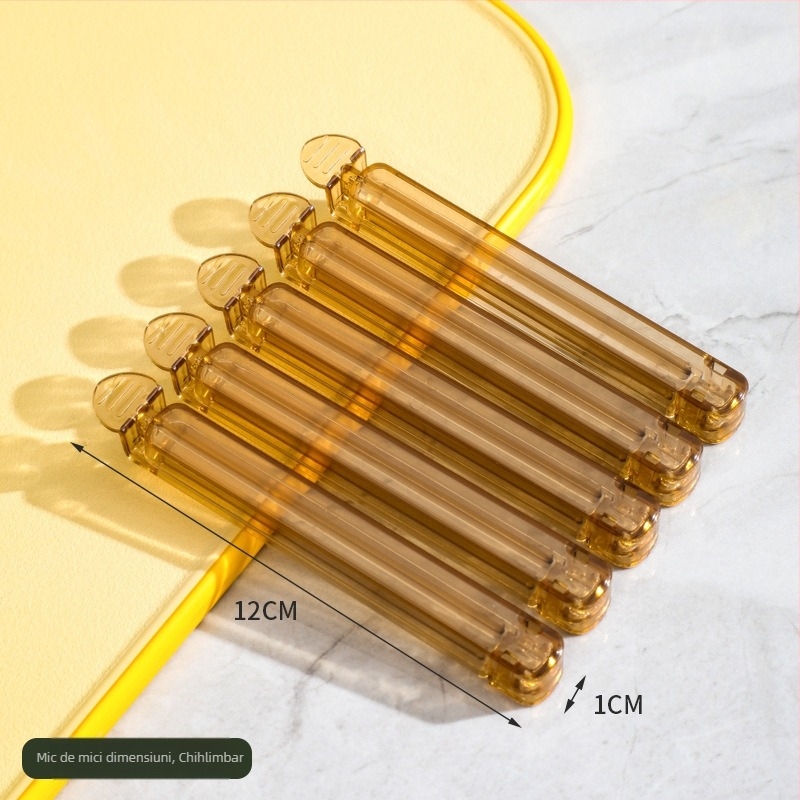 Xihui Clip de sigilare transparent pentru gustări — 5-pack, sigiliu pentru pungi de bucătărie, ceai și pudră de lapte (Stil modern minimalist)