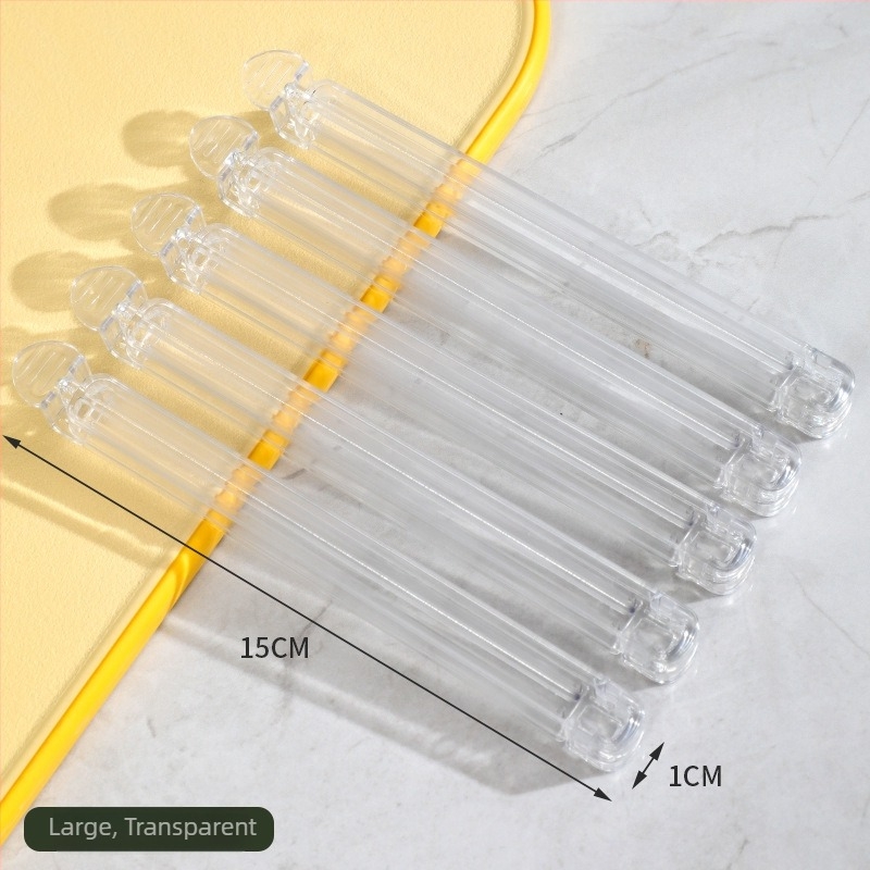 Xihui Clip de sigilare transparent pentru gustări — 5-pack, sigiliu pentru pungi de bucătărie, ceai și pudră de lapte (Stil modern minimalist)