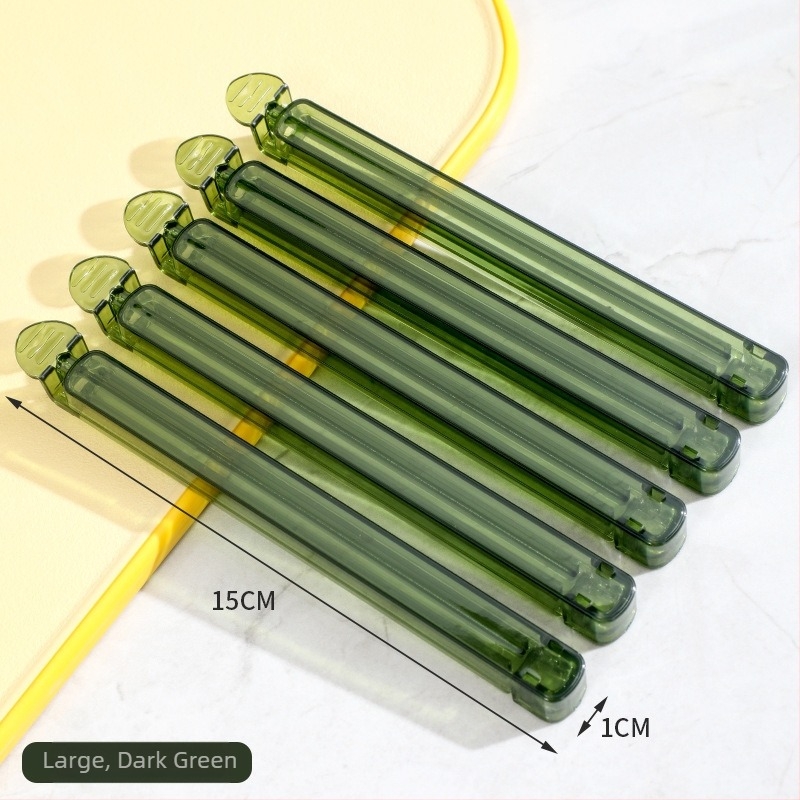 Xihui Clip de sigilare transparent pentru gustări — 5-pack, sigiliu pentru pungi de bucătărie, ceai și pudră de lapte (Stil modern minimalist)