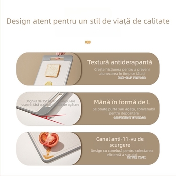 Tocător din paie de grâu, cu două fețe, anti-derapant, bacteriostatic și rezistent la mucegai, bucătărie