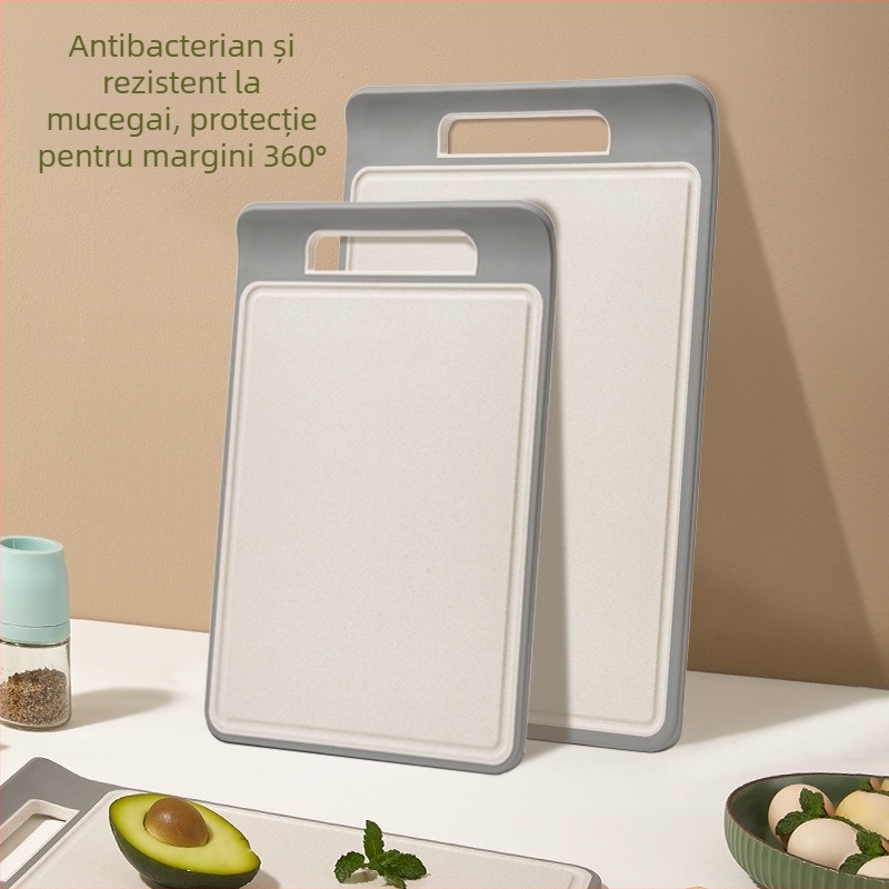 Tocător din paie de grâu, cu două fețe, anti-derapant, bacteriostatic și rezistent la mucegai, bucătărie