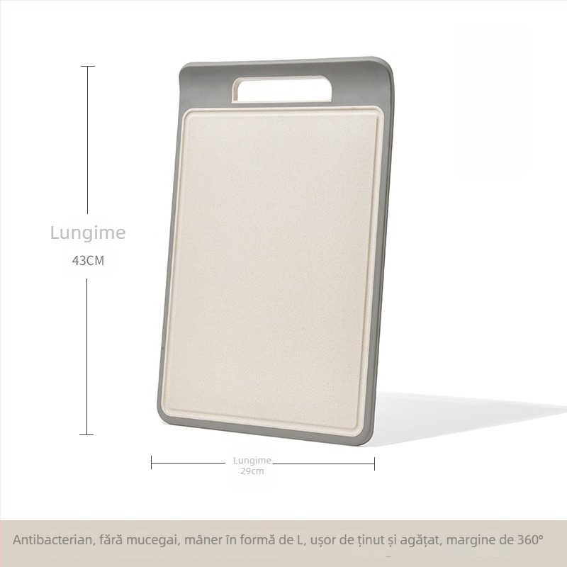 Tocător din paie de grâu, cu două fețe, anti-derapant, bacteriostatic și rezistent la mucegai, bucătărie