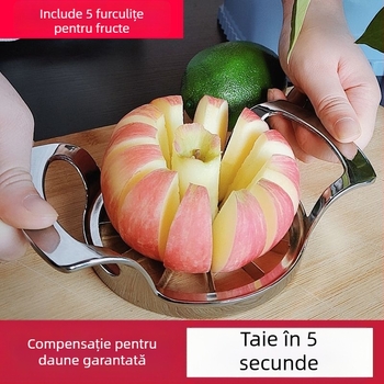 Tăietor de mere și îndepărtător de miez, tăietor de fructe multifuncțional cu lamă de decojit din oțel inoxidabil