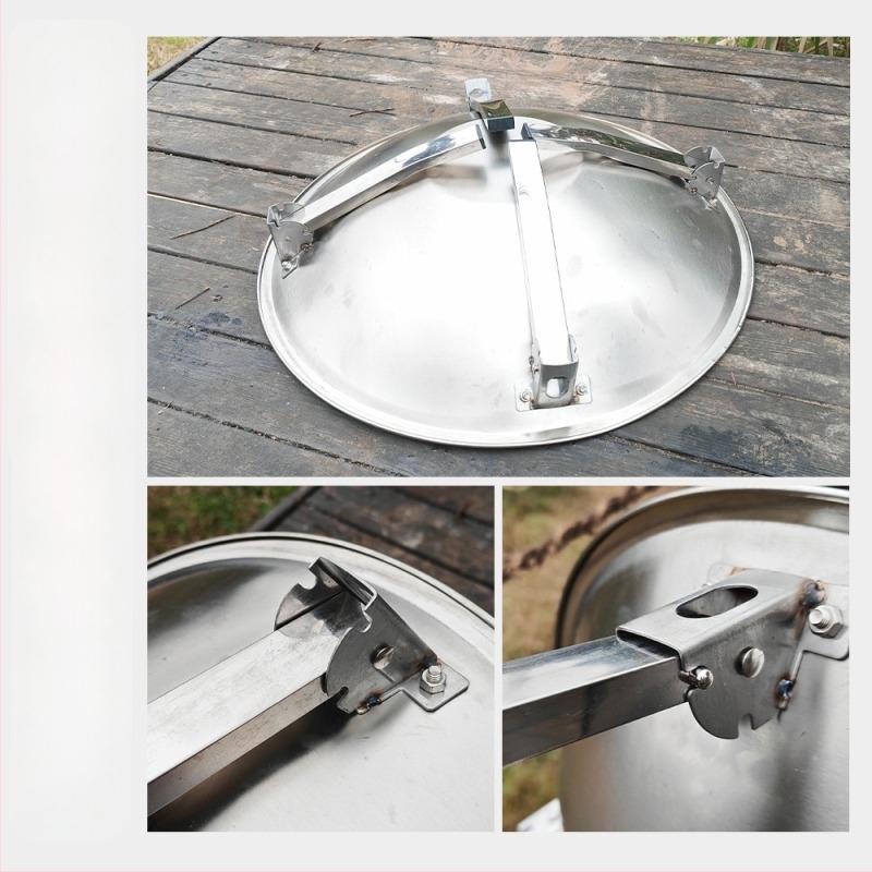 Set din oțel inoxidabil pentru grătar, cu tavă circulară/șemineu portabil și pliabil, pentru interior și exterior, 1,7 kg