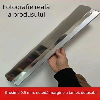 Șpaclu plat pentru curățarea cenușei, bază din oțel inoxidabil, mâner din aliaj de aluminiu, model QL001
