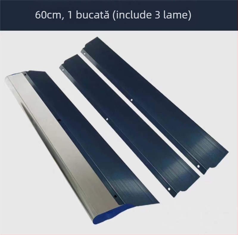 Șpaclu plat pentru curățarea cenușei, bază din oțel inoxidabil, mâner din aliaj de aluminiu, model QL001