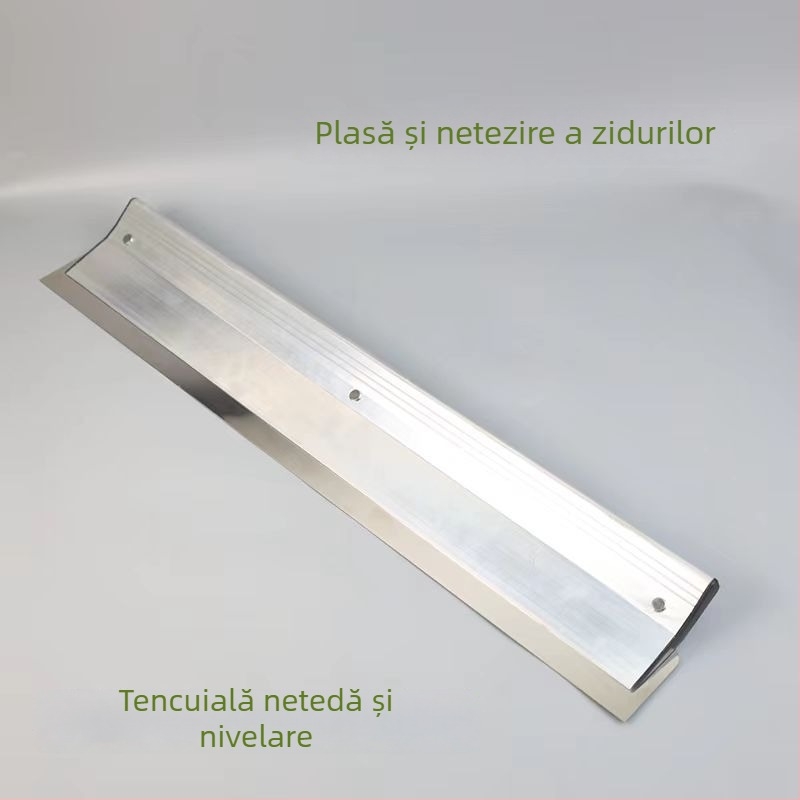 Șpaclu plat pentru curățarea cenușei, bază din oțel inoxidabil, mâner din aliaj de aluminiu, model QL001