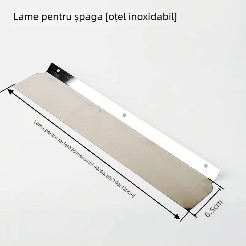 Șpaclu plat pentru curățarea cenușei, bază din oțel inoxidabil, mâner din aliaj de aluminiu, model QL001