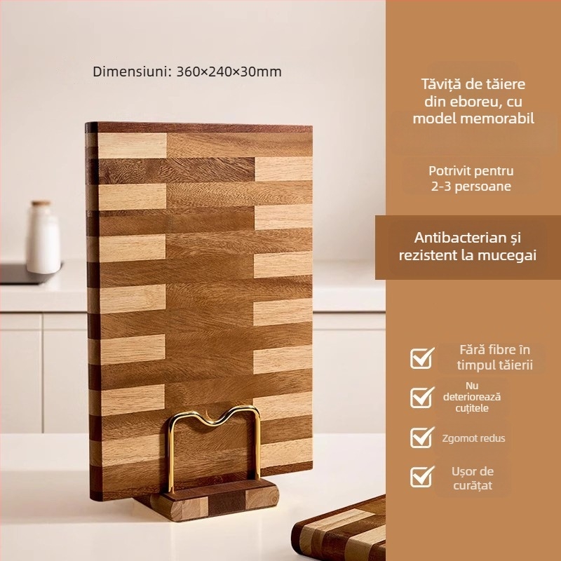 Tocător de legume din lemn masiv Wenge, fără adeziv, îngroșat, antifungic și antibacterian