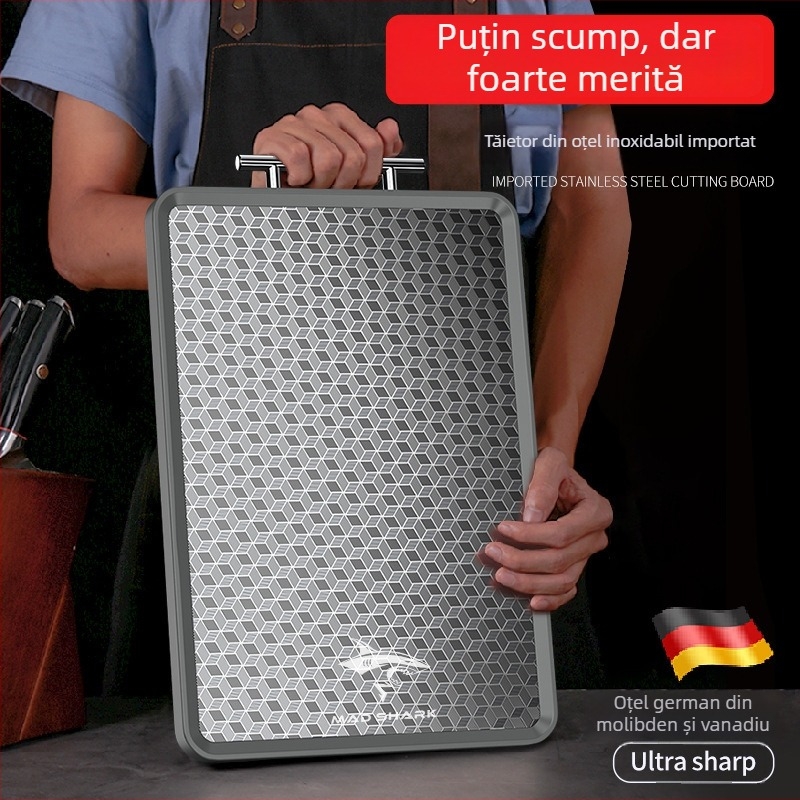 Crazy Shark Tocător din oțel inoxidabil – dublă față, stil modern minimalist, lansare 2021