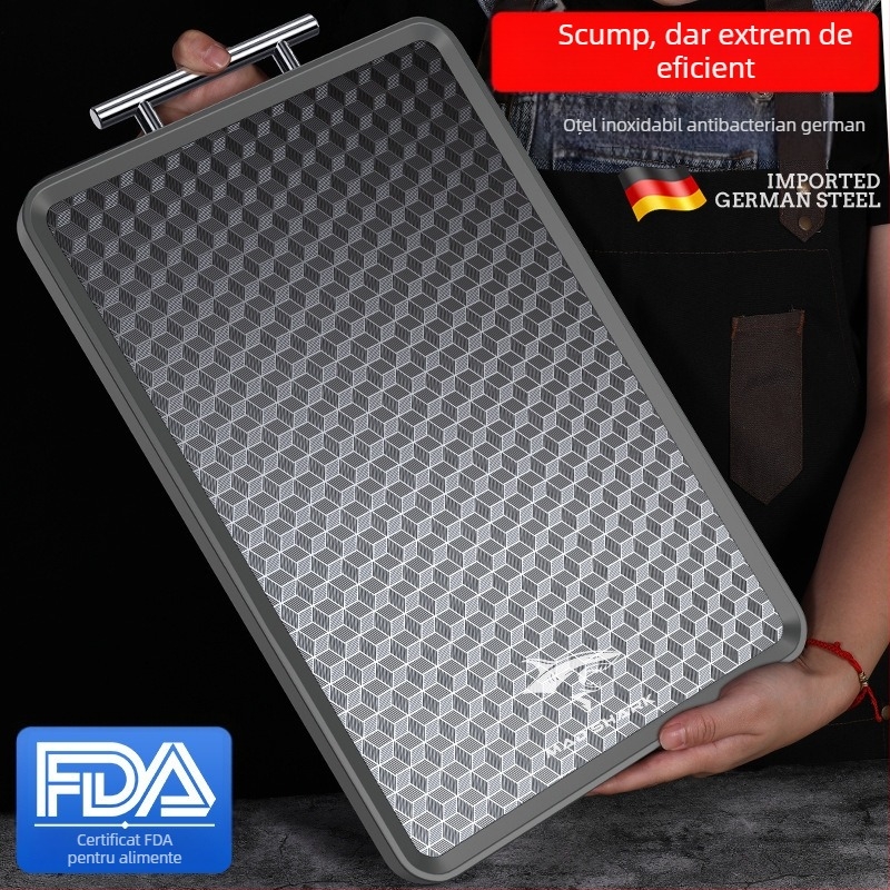 Crazy Shark Tocător din oțel inoxidabil – dublă față, stil modern minimalist, lansare 2021