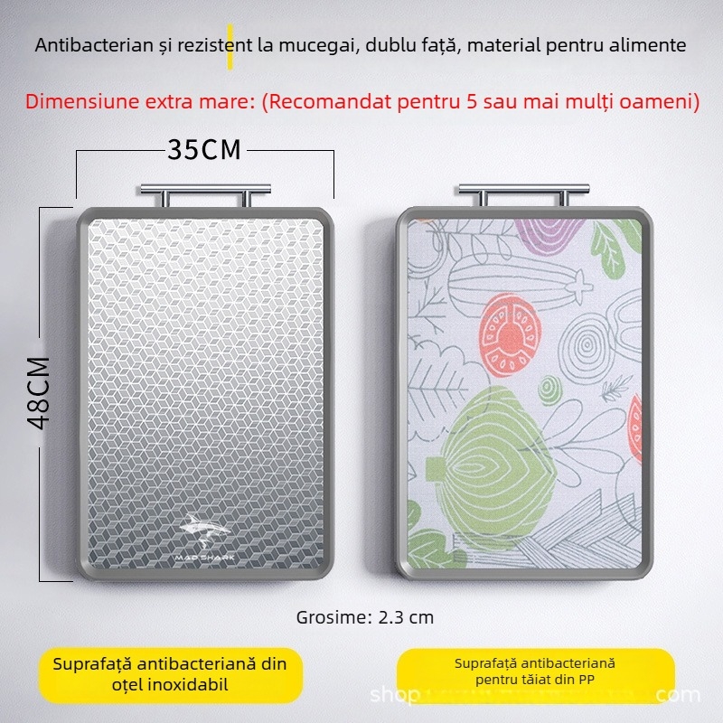 Crazy Shark Tocător din oțel inoxidabil – dublă față, stil modern minimalist, lansare 2021