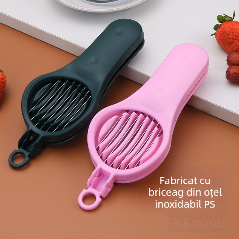 Dispozitiv cu două funcții pentru coring și feliere fructe – oțel inoxidabil + PP, categorie divizor de fructe, lansat în 2022