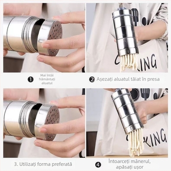 Presă manuală pentru aluat, din oțel inoxidabil, instrument pentru tăiței — Chibei