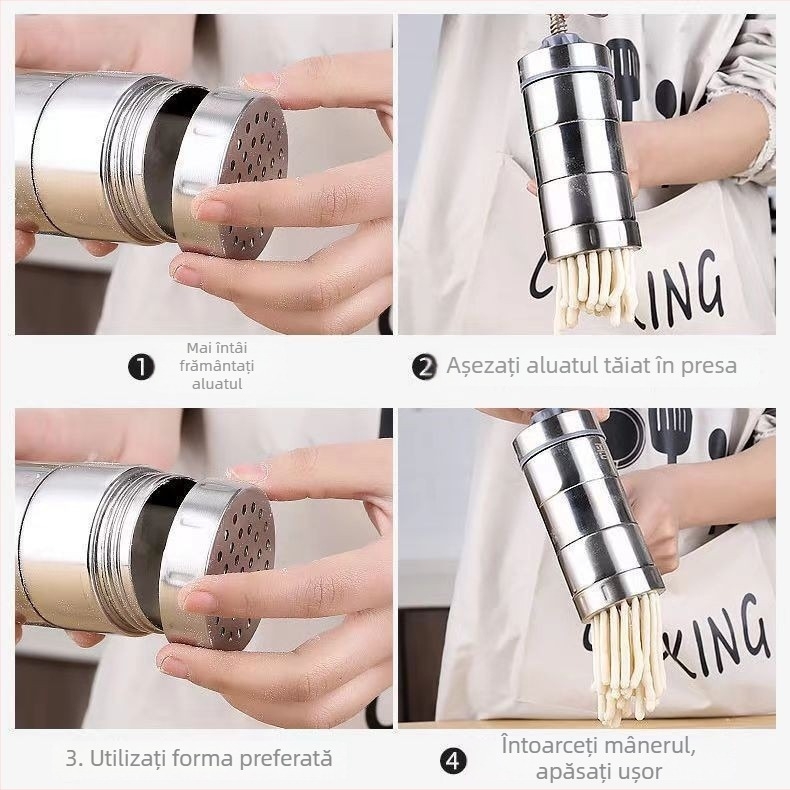 Presă manuală pentru aluat, din oțel inoxidabil, instrument pentru tăiței — Chibei