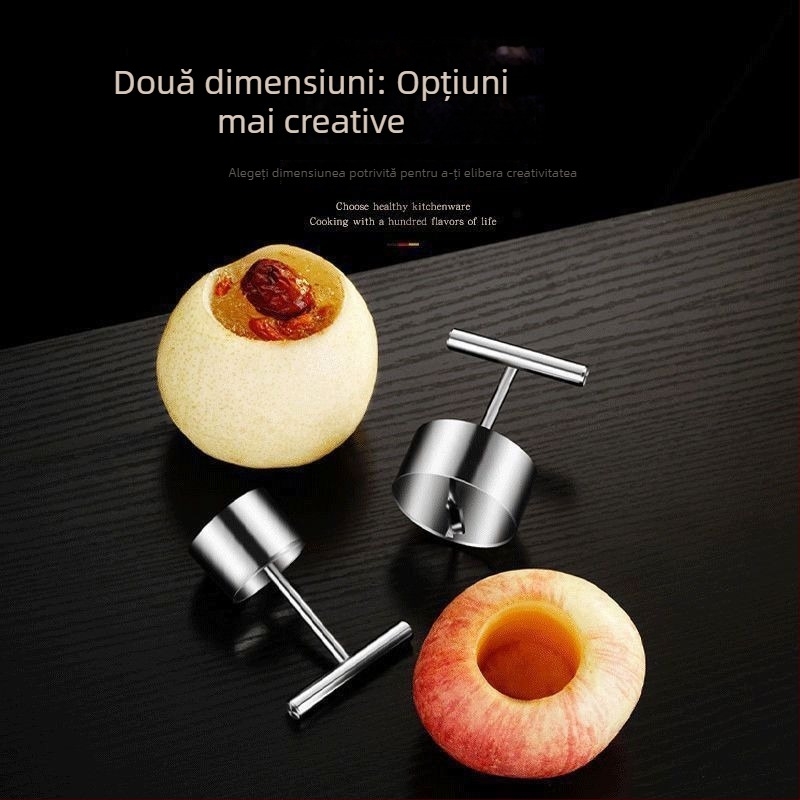 Unealtă pentru scoaterea miezului din Snow Pear și formă de orez cu măr — design modern minimalist, fără personalizare, fără siglă
