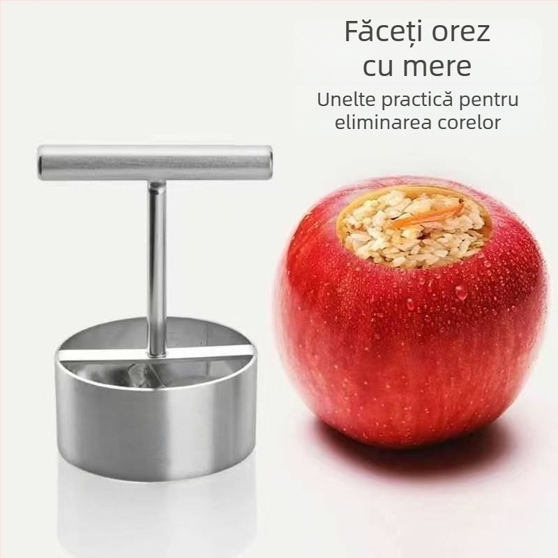 Unealtă pentru scoaterea miezului din Snow Pear și formă de orez cu măr — design modern minimalist, fără personalizare, fără siglă