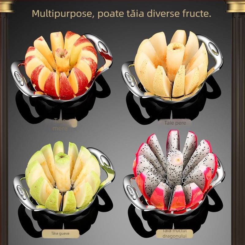 Tăietor de mere și decupator de miez - oțel inoxidabil 304, divizor de fructe pentru uz casnic, imprimare logo disponibil