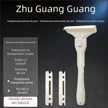 Cuțit-scraper pentru păr de porc — Instrument minimalist din plastic și oțel inoxidabil pentru îndepărtarea părului și a grăsimii | marcă privată autorizată