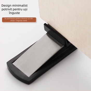 Opritor de ușă magnetic pe podea pentru baie, oțel inoxidabil, montaj pe podea, acționare manuală, priză magnetică