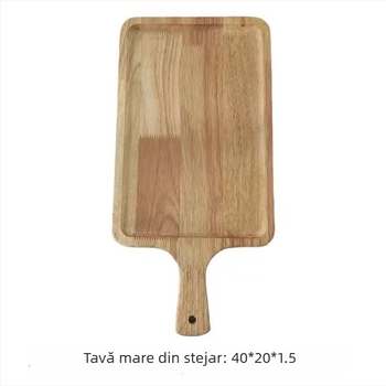 Tocător din lemn cu două fețe — portabil, antiderapant, antiseptic, potrivit pentru pizza, sushi, produse de patiserie și pâine.