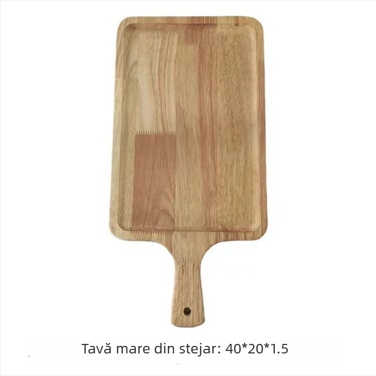 Tocător din lemn cu două fețe — portabil, antiderapant, antiseptic, potrivit pentru pizza, sushi, produse de patiserie și pâine.