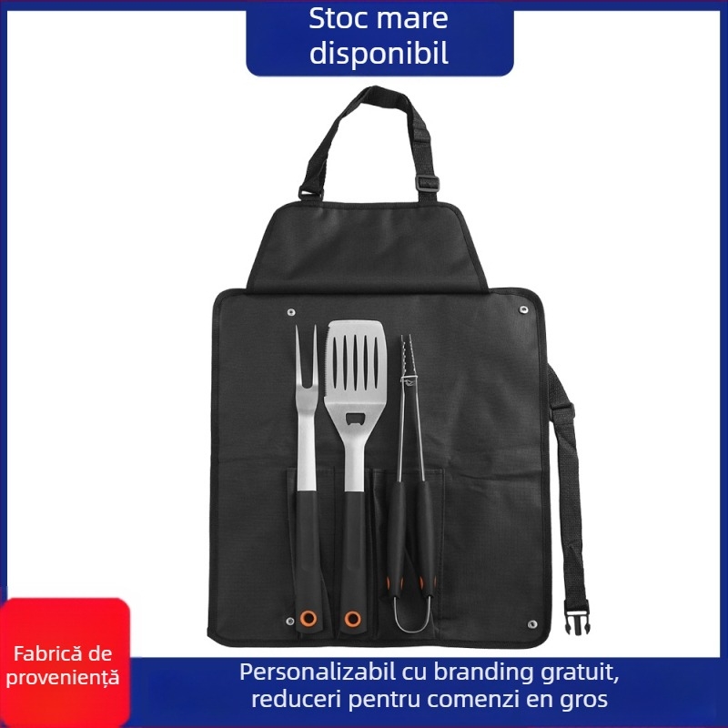 YEHUI set de unelte pentru grătar din oțel inoxidabil, cu perie, furcă, spatulă și clips; design modern minimalist