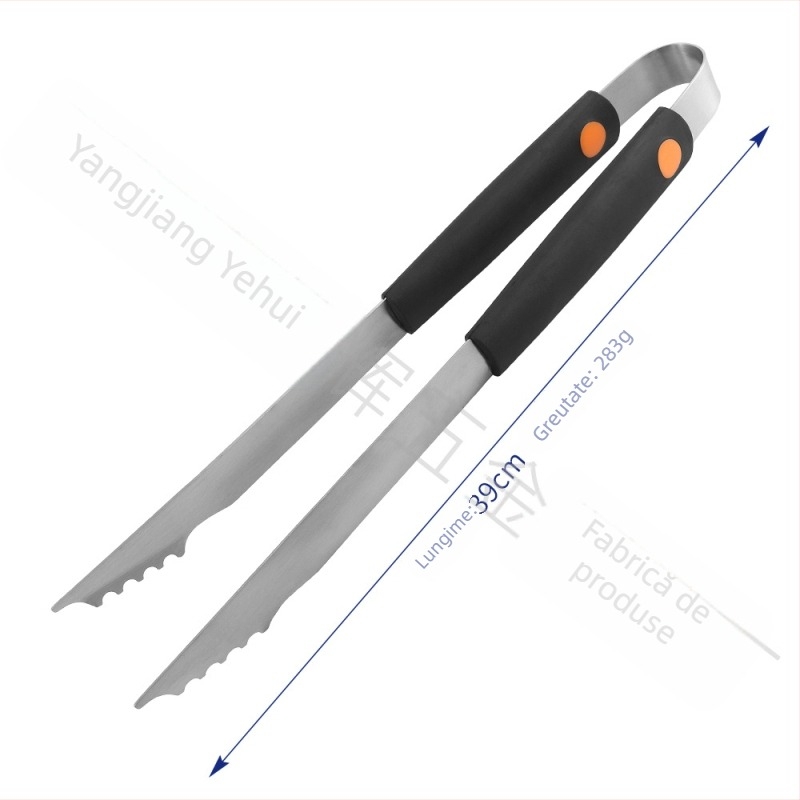 YEHUI set de unelte pentru grătar din oțel inoxidabil, cu perie, furcă, spatulă și clips; design modern minimalist