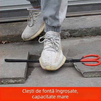 Set de trei unelte pentru foc pentru uz casnic: cârlig pentru foc, lopată pentru cărbune, clește pentru foc – rezistente la temperaturi înalte