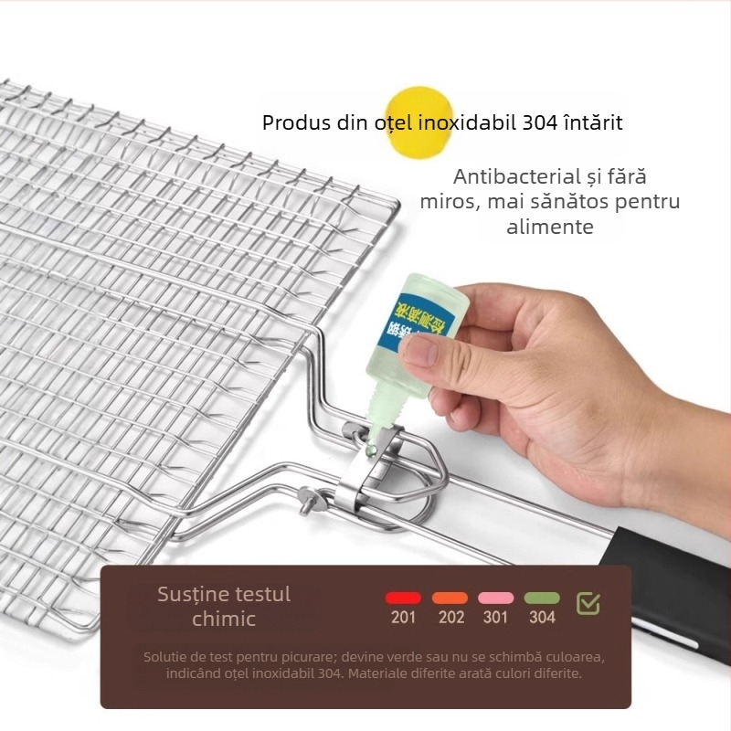 Clești pentru grătar – clip pentru pește și legume din oțel inoxidabil 304, pentru grătare în aer liber, design modern minimalist, set complet