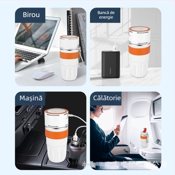 Ceașcă de răcire rapidă – alimentare USB-C, 5V, 15W, funcționare mecanică, cald și rece pentru birou