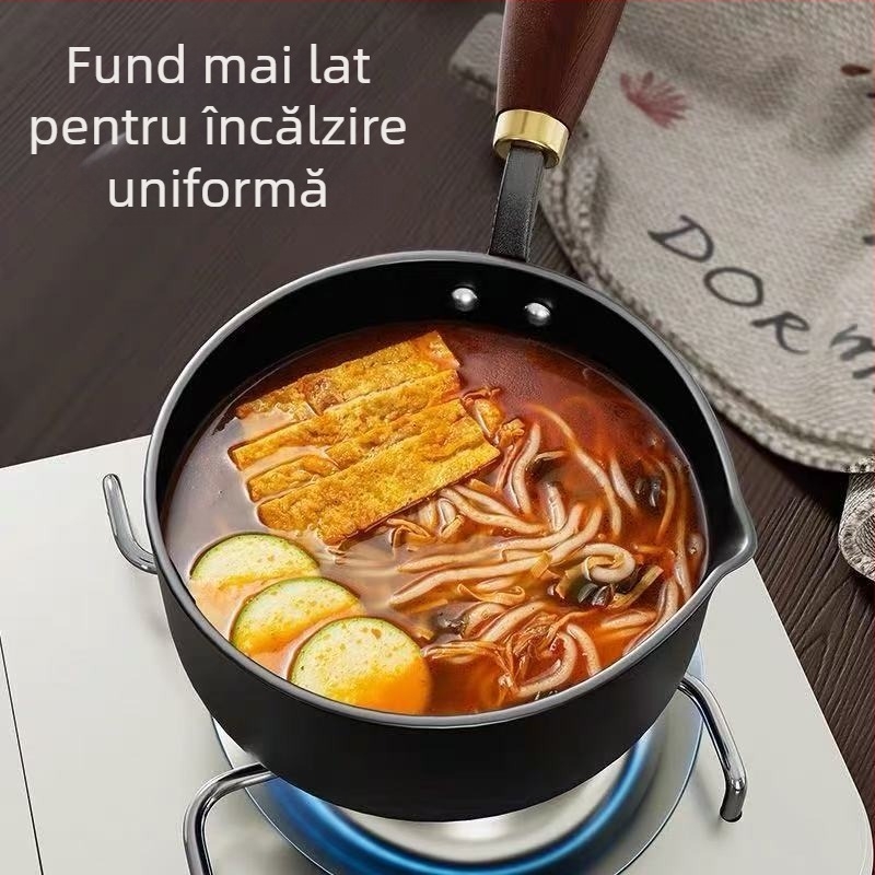 Recipient mic pentru ulei din fier fin, model PTFG-01, adâncime 7 cm, fund cu un singur strat, fără capac
