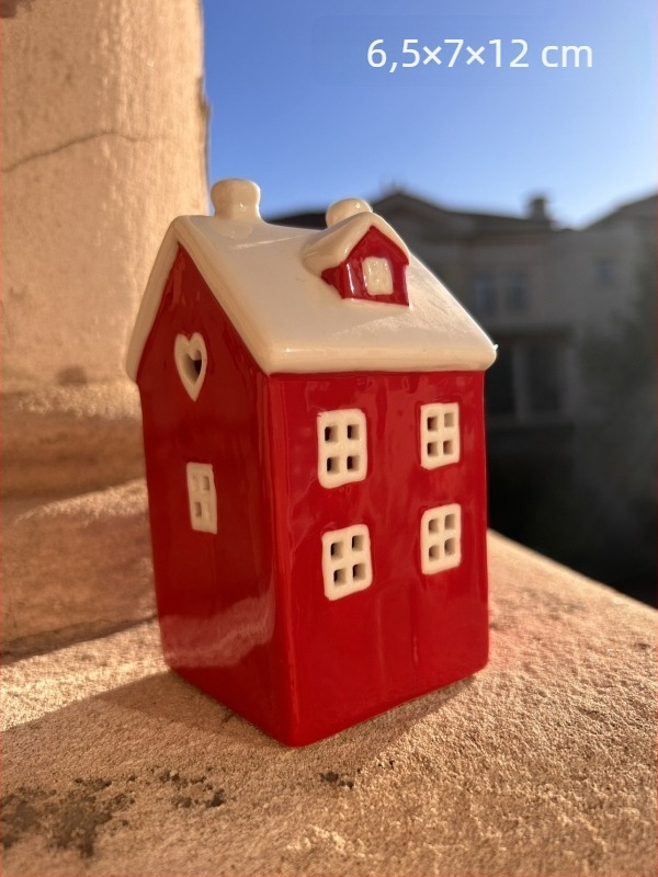 Casă ceramică în stil nordic pentru lampă de noapte, acvariu și decor de curte