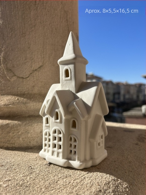 Casă ceramică în stil nordic pentru lampă de noapte, acvariu și decor de curte