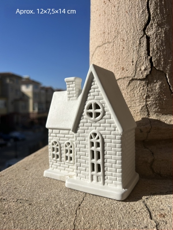 Casă ceramică în stil nordic pentru lampă de noapte, acvariu și decor de curte