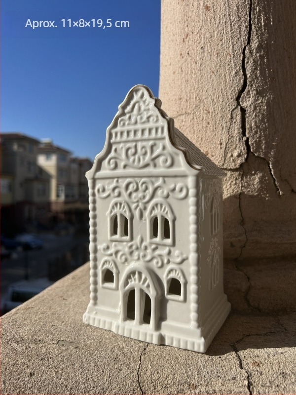 Casă ceramică în stil nordic pentru lampă de noapte, acvariu și decor de curte