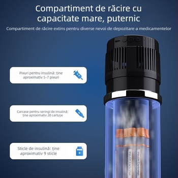 Cutie portabilă de răcire pentru insulină și medicamente, răcire termoelectrică, 5 L capacitate, reîncărcabilă