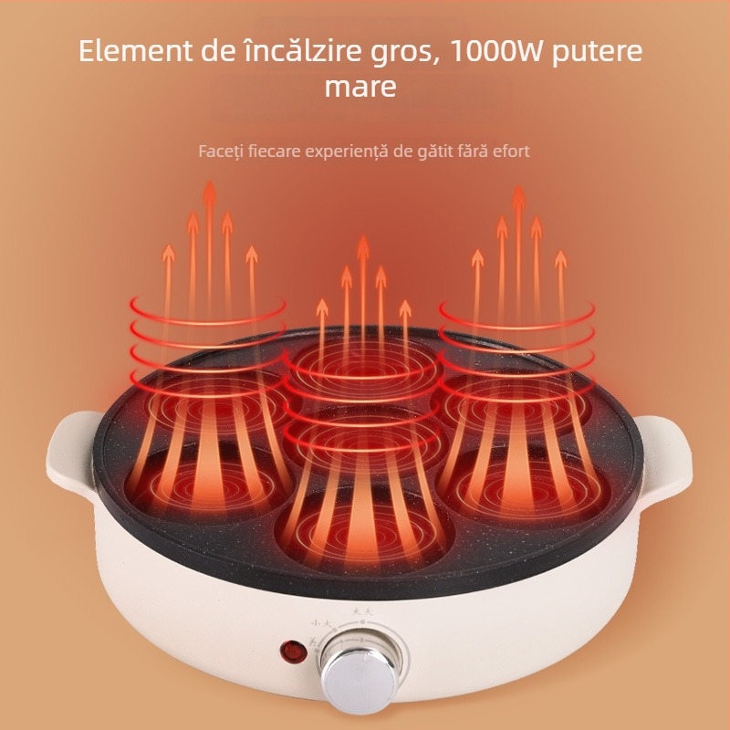 Tigaie pentru omletă cu șapte găuri – antiaderentă, multifuncțională pentru bucătăria de acasă, ouă și mini burgeri