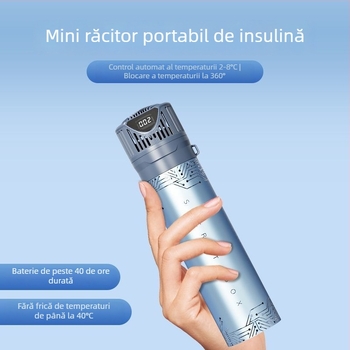 Răcitor pentru insulină cu răcire pe bază de semiconductori - Mini frigider portabil, reîncărcabil, destinat medicamentelor hormonale, capacitate 5 L, putere 10 W, brand Mynew/Mainiu