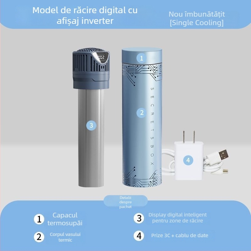 Răcitor pentru insulină cu răcire pe bază de semiconductori - Mini frigider portabil, reîncărcabil, destinat medicamentelor hormonale, capacitate 5 L, putere 10 W, brand Mynew/Mainiu