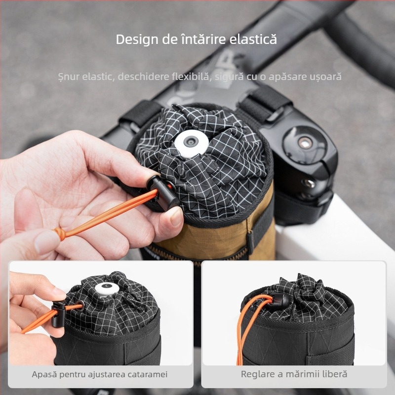 ROCKBROS Geantă pentru ghidon bicicletă, 1L, Material: Nylon + pearl cotton + aluminum film + 42d elastic mesh, Model: 30110084 P008 30110084001, Fără căptușeală