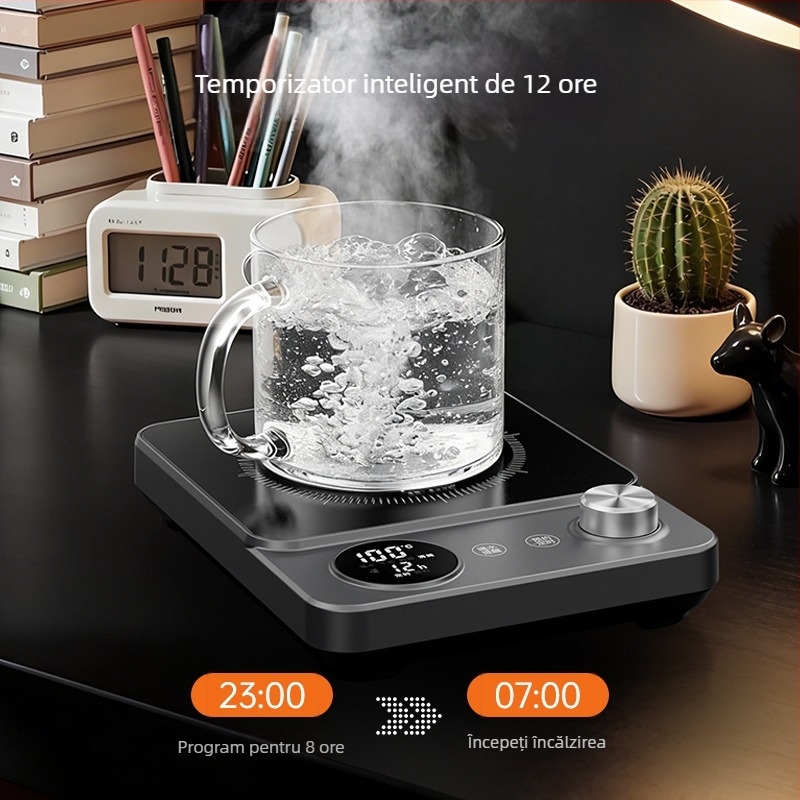 Încălzitor pentru cană Mave100° – pernă ceramică izolată, încălzire electrică, temperatură constantă, încălzește laptele, model A8