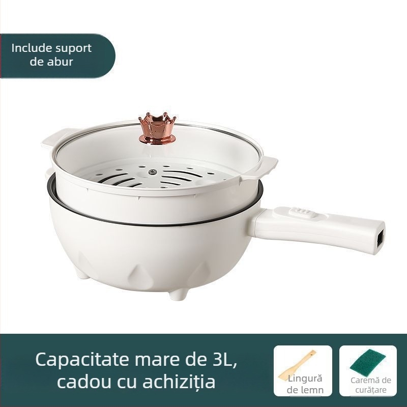Wok electric cu funcție de abur — 1000–1200 W, capacitate sub 1 L, vas interior din aliaj, control mecanic