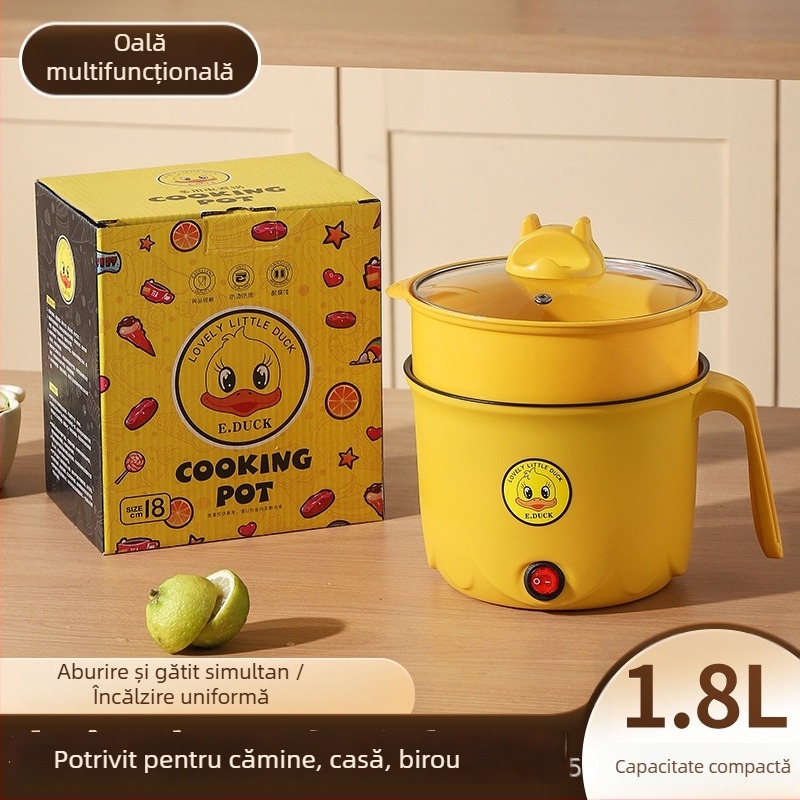 Oală electrică multifuncțională pentru uz casnic - oală compactă pentru 1 persoană, capacitate până la 2 L, interior antiaderent, control cu buton, curățare all-in-one, Killer Bear